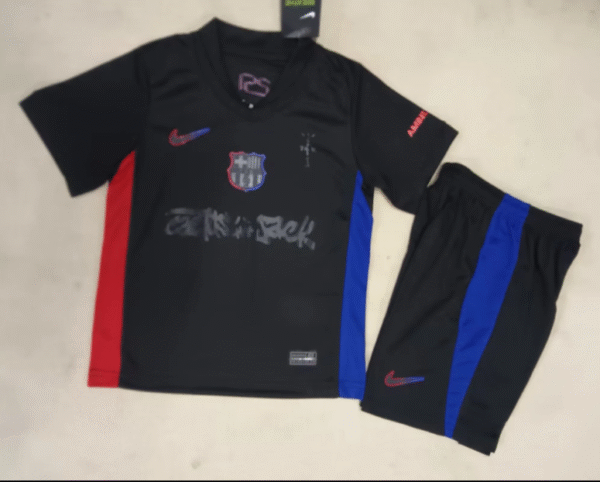 Barcelona away joint grey advertisement
