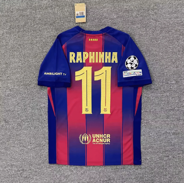 2526 New Season Barcelona Jersey Home Yamal Gavi Pedri Short Sleeve Football Jersey Set Fan Edition