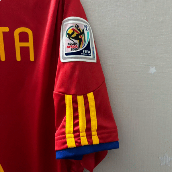 2010 World Cup Spain home jersey retro Iliesta Torres Xavi red football uniform - Image 3