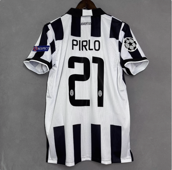 14-15 Juventus home jersey No. 21 Pirlo No. 10 Tevez retro football jersey