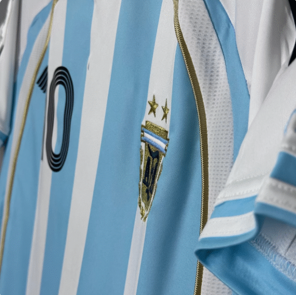 2006 Argentina home No. 19 Messi No. 10 Riquelme football uniform retro short-sleeved jersey - Image 2