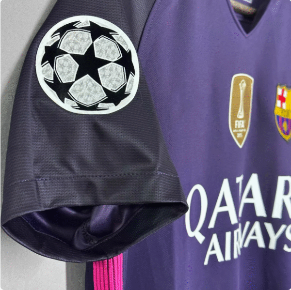 16-17 Barcelona away Champions League retro No. 10 Messi No. 11 Neymar short-sleeved football uniform retro jersey - Image 2