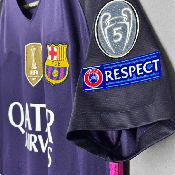 16-17 Barcelona away Champions League retro No. 10 Messi No. 11 Neymar short-sleeved football uniform retro jersey - Image 3