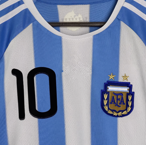 2010 Argentina home retro jersey No. 10 Messi classic short-sleeved football uniform custom printed number fan version - Image 3