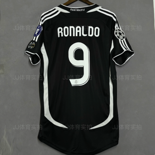 06-07 Real Madrid away black Raul No. 7 Beckham No. 23 Ronaldo Guti Robinho jersey