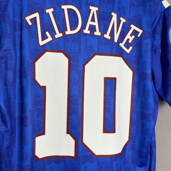 1996 European Cup France home Zidane Henry Mbappe Vieira retro 96 football uniform jersey - Image 2