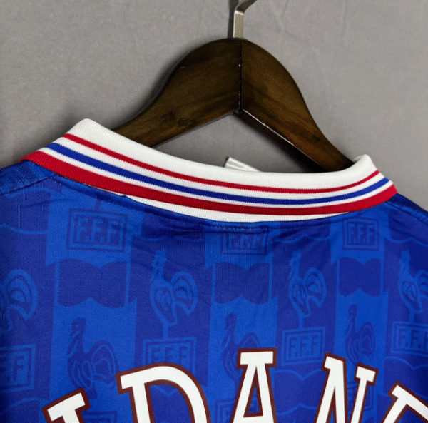 1996 European Cup France home Zidane Henry Mbappe Vieira retro 96 football uniform jersey - Image 3