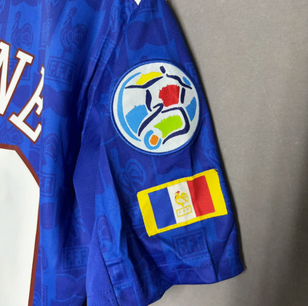 1996 European Cup France home Zidane Henry Mbappe Vieira retro 96 football uniform jersey - Image 5