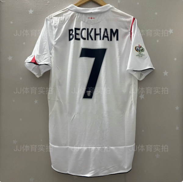 2006 England Retro Jersey Home Beckham Short Sleeve Football Jersey 06 No. 10 Owen