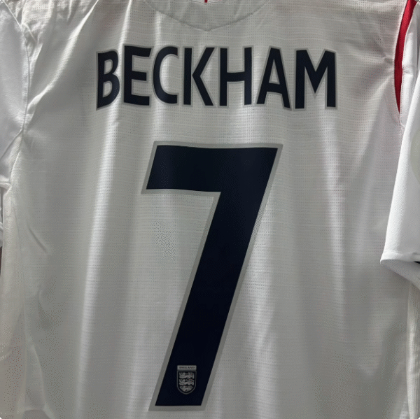 2006 England Retro Jersey Home Beckham Short Sleeve Football Jersey 06 No. 10 Owen - Image 4