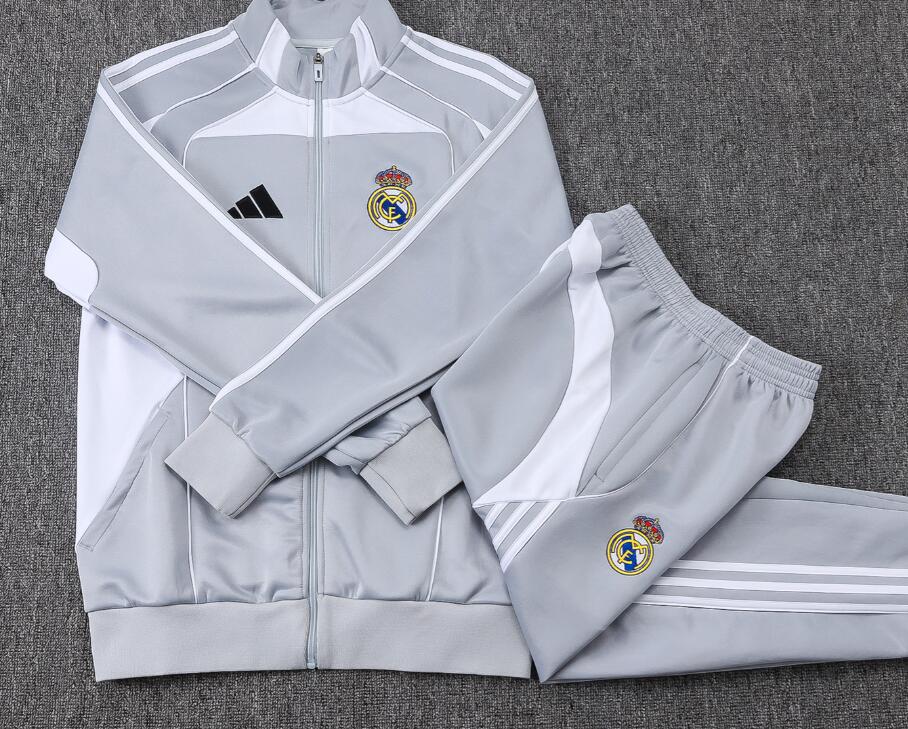 A2596# 2526 Long Real Madrid Grey with White - Image 2